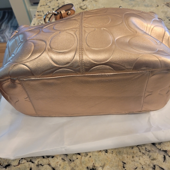Coach gold purse good condition about 13 inches long and 7 inches tall - Picture 9 of 9